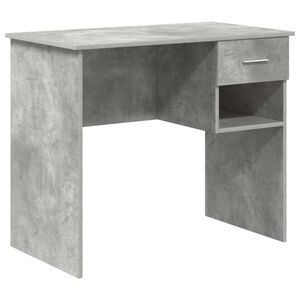 vidaXL Desk with Drawer Concrete Grey 90 x 49 x 75 cm Engineered Wood
