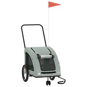 vidaXL Pet Bike Trailer Grey Oxford Fabric and Iron