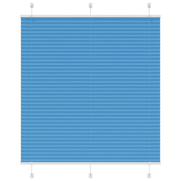 vidaXL Pleated Blind Blue 120x100 cm Fabric Width 119.4 cm Polyester