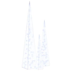 vidaXL Acrylic Decorative LED Light Cone Set Blue 60/90/120cm