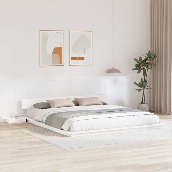 vidaXL Bed Frame White 180 x 200 cm Wood