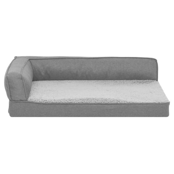 vidaXL Ergonomic Dog Bed Mattress 75x53 cm Linen Look Fleece Grey