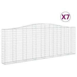 vidaXL Arched Gabion Baskets 7 pcs 400x30x140/160 cm Galvanised Iron