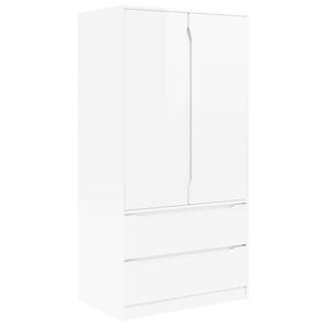 vidaXL Wardrobe High Gloss White 79.5 x 49 x 156 cm Engineered Wood