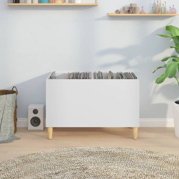 vidaXL Record Cabinet White 74.5x38x48 cm Engineered Wood