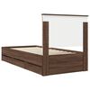 vidaXL Bed Frame with Drawer Brown Oak 90 x 200 cm Engineer Wood