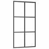 vidaXL Sliding Door ESG Glass and Aluminium 102x205 cm Black