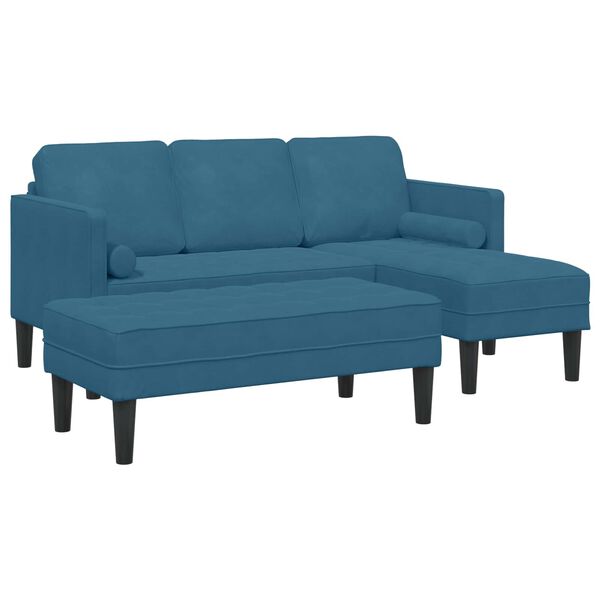 vidaXL Sofa Set with Cushion 2 pcs Blue Polyester