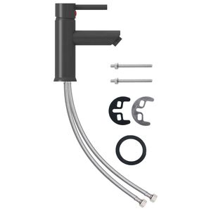 vidaXL Bathroom Basin Faucet Grey 130x176 mm