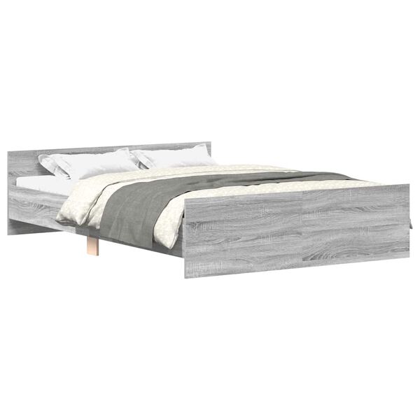 vidaXL Bed Frame without Mattress Grey Sonoma 140x200 cm