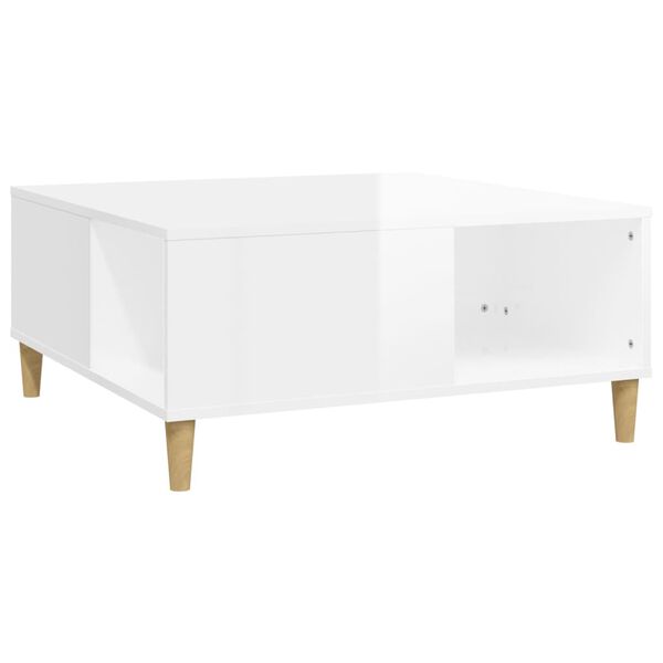 vidaXL Coffee Table High Gloss White 80x80x36.5 cm Engineered Wood
