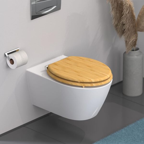 SCH&Uuml;TTE Toilet Seat Soft-close NATURAL BAMBOO