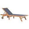 vidaXL Folding Sun Loungers with Wheels 2 pcs Solid Teak and Textilene