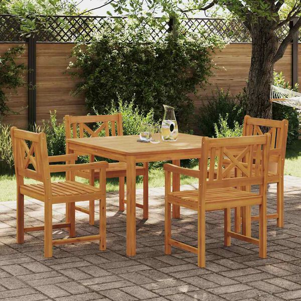 vidaXL Garden Dining Set 5 pcs Brown Solid Acacia wood