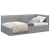 vidaXL Corner Bed Frame with Headboard Light grey 100 x 200 cm Fabric
