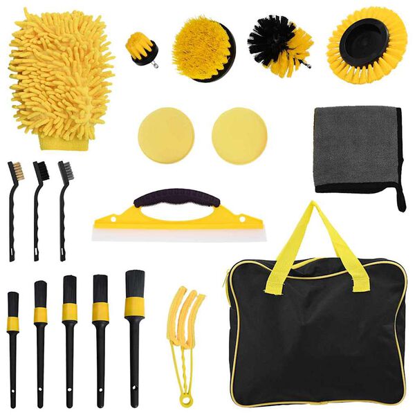 vidaXL Car Brush Set Multicolour Poly Rattan