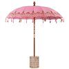 vidaXL Balinese Parasol with Base &Oslash; 210-220 cm Pink