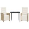 vidaXL 5 Piece Garden Dining Set with Cushions Beige Poly Rattan