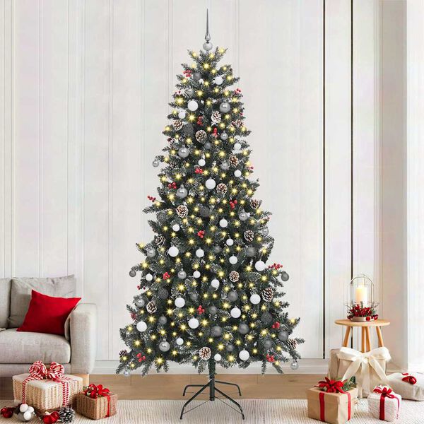 vidaXL Artificial Christmas Tree with 300 LEDs with Stand Green 240 cm