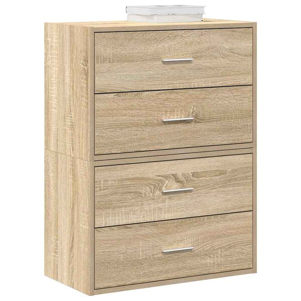 vidaXL Cabinets with 2 Drawers 2 pcs Sonoma Oak 60x31x40 cm Engineered Wood