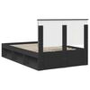 vidaXL Bed Frame with Headboard Black 120 x 190 cm Solid Pine Wood