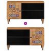 vidaXL TV Cabinet with Door Natural 80 x 31.5 x 46 cm Solid Mango Wood