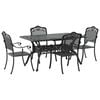 vidaXL Garden Dining Set 5 pcs Black Aluminium
