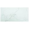 vidaXL Table Top White 100x50 cm 6mm Tempered Glass with Marble Design