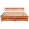 vidaXL Bed Frame with Headboard Wax Brown 180 x 200 cm Solid Pine Wood