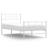 vidaXL Metal Bed Frame without Mattress with Footboard White 100x200cm