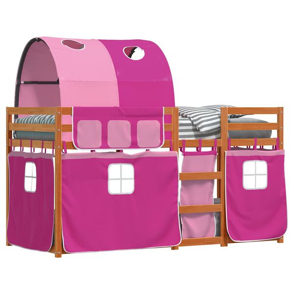 vidaXL Bunk Bed without Mattress Pink 90x200 cm Solid Wood Pine