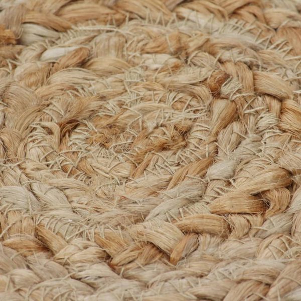 vidaXL Area Rug Braided Design Jute 210 cm Round