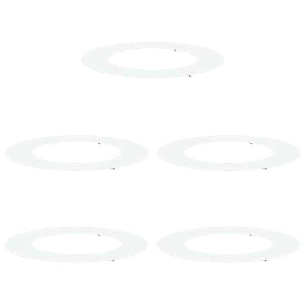 vidaXL suitable for Flat Tree Rings 5 pcs White &Oslash;50 / 80 cm Steel