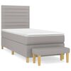 vidaXL Box Spring Bed with Mattress Light Grey 90x190 cm Fabric