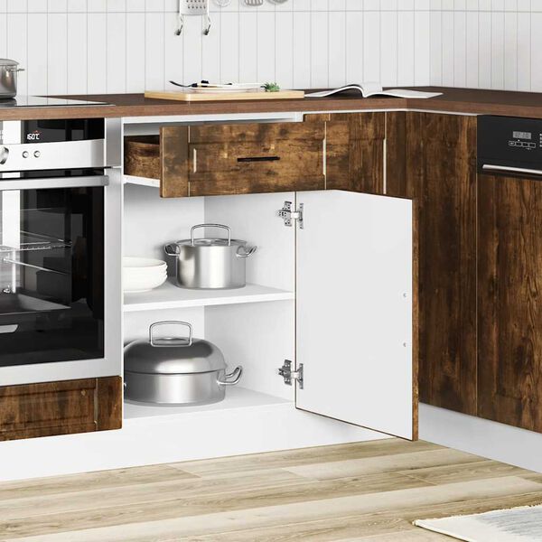 vidaXL Kitchen Base Cabinet&nbsp;Porto Smoked Oak Engineered Wood