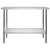 vidaXL Kitchen Work Table with Overshelf 120x60x120 cm Stainless Steel