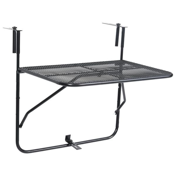 vidaXL Balcony Table Black 60x40 cm Steel