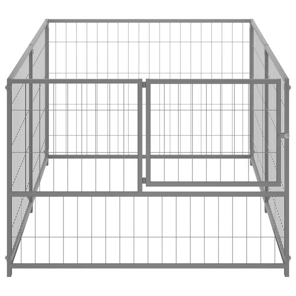 vidaXL Dog Kennel Silver 200x100x70 cm Steel