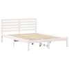 vidaXL Bed Frame with Headboard White 120 x 190 cm Solid Pine Wood