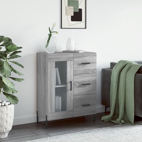 vidaXL Sideboard Grey Sonoma 69.5x34x90 cm Engineered Wood