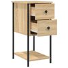 vidaXL Bedside Cabinet Sonoma Oak 32x42x70 cm Engineered Wood