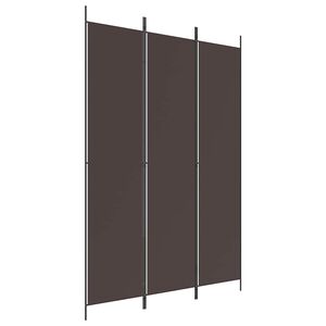 vidaXL 3-Panel Room Divider Brown 150x220 cm Fabric