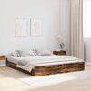 vidaXL Storage Bed Frame Smoked Oak 200 x 200 cm Engineered Wood