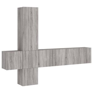 vidaXL 5 Piece TV Wall Units Grey Sonoma Engineered Wood