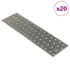 vidaXL Perforated Plates 20 pcs 2 mm 300x80 mm Galvanised Steel