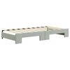 vidaXL Daybed with Trundle and Mattresses Light Grey 90x190 cm Velvet