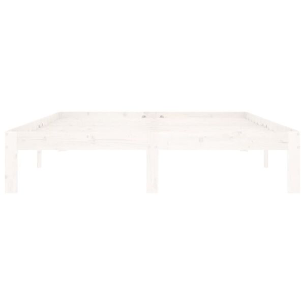 vidaXL Bed Frame without Mattress White Solid Wood Pine 140x200cm