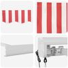 vidaXL Retractable Awning Red and white 500 x 300 cm Fabric, Metal