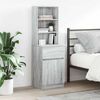 vidaXL Bedside Cabinet Grey Sonoma 39x35x125 cm Engineered Wood