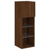 vidaXL TV Cabinets with LED Lights 2 pcs Brown Oak 30.5x30x90 cm